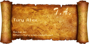 Tury Alex névjegykártya